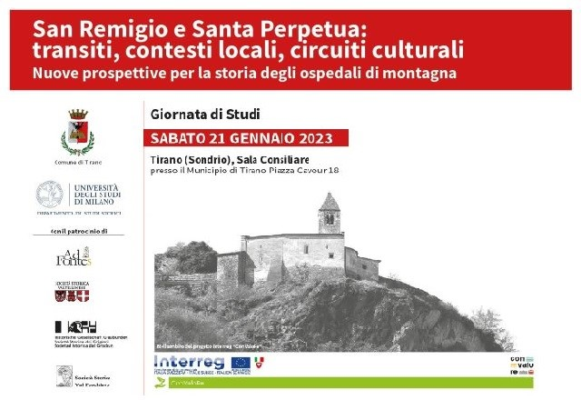 San Romerio e Santa Perpetua: a Tirano una Giornata di Studi per fare il punto sulla ricerca storica intorno agli ospedali di montagna